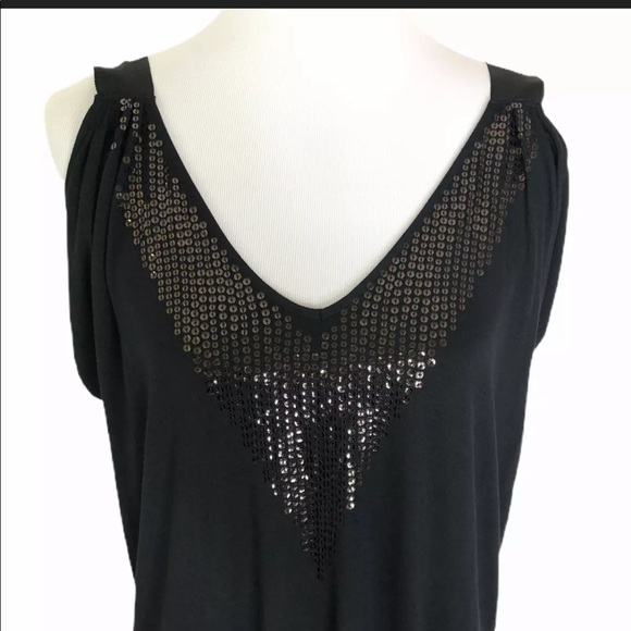 Y2K EXPRESS Cold Shoulder Dress Black Sequins NWT Sz M - Picture 8 of 12